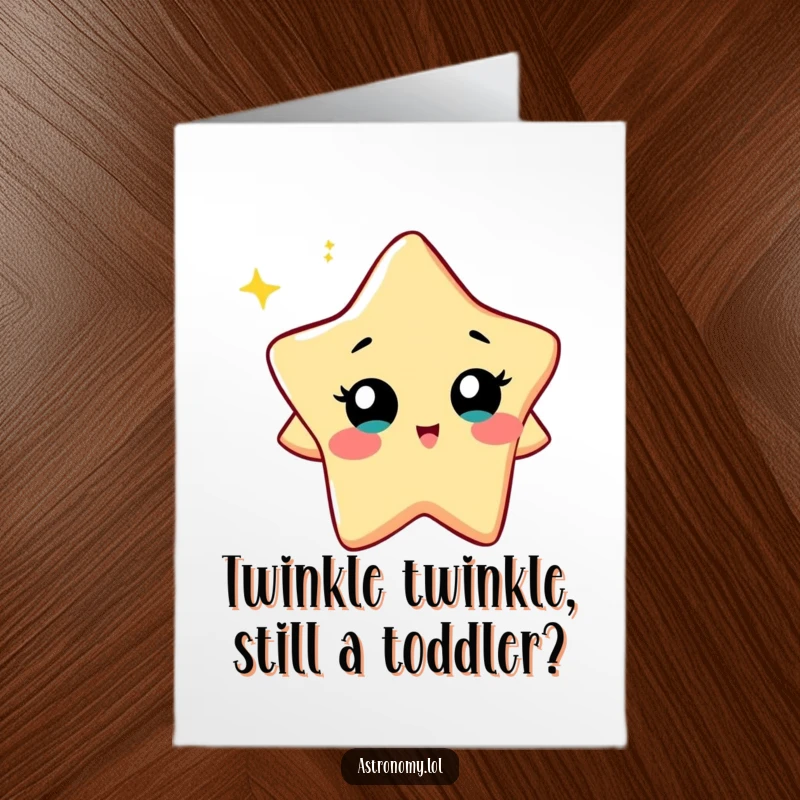 Funny Free Printable Birthday Card: A curious star character twinkles with playful curiosity, ready to celebrate your special day.