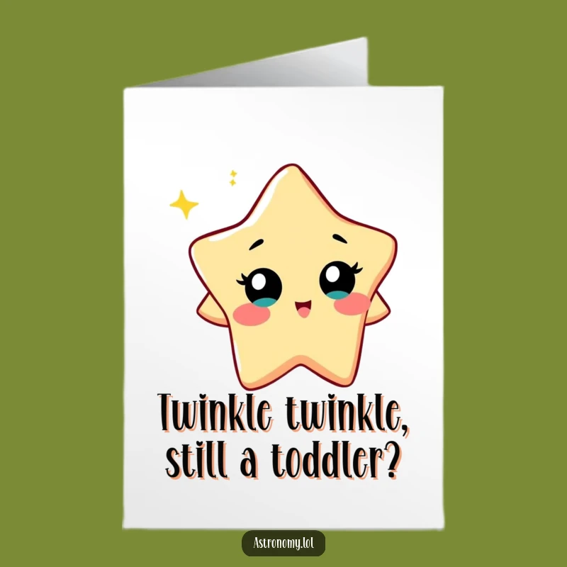 Free Printable Birthday Card: Curious Star Twinkle, Funny Downloadable Gift for Space Lovers