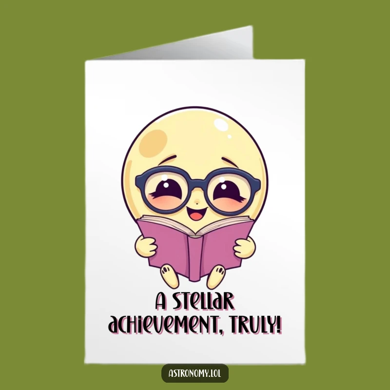Free Printable Funny Congrats Card: Moon Reader Spectacles - Wise Downloadable Gift