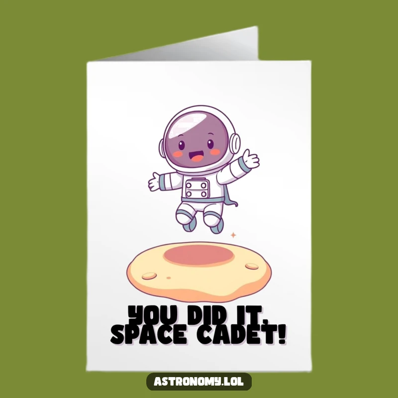 Free Printable Astronaut Bounce Congrats Card: Funny Downloadable Gift