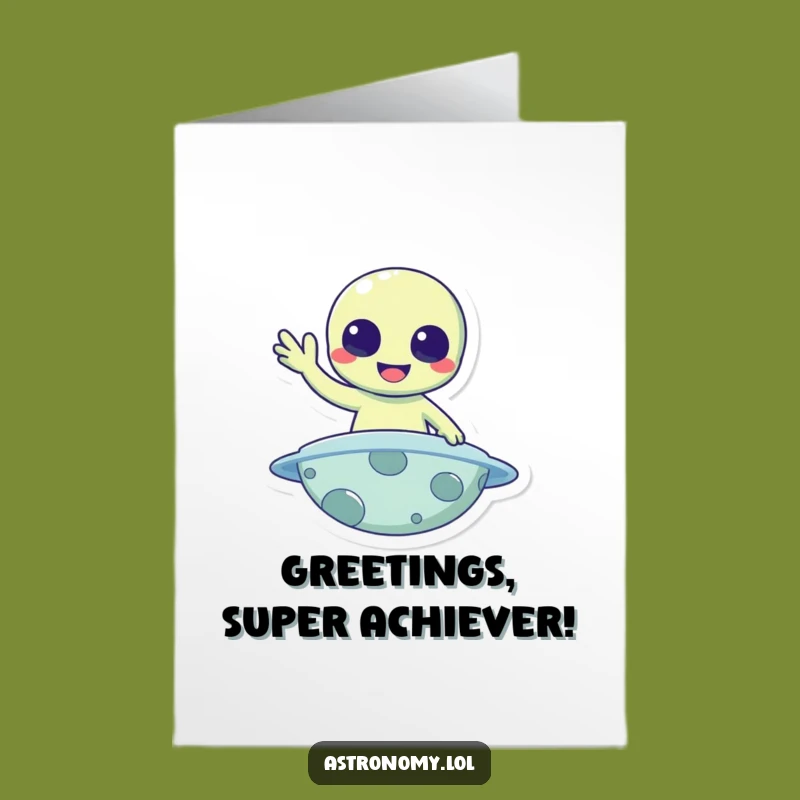 Free Printable Congrats Card: Alien Hello - Welcoming Download