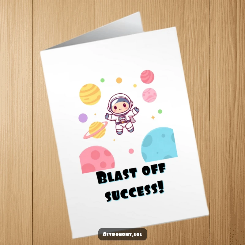 Funny Free Printable Congratulations Card: Cheerful astronaut gracefully floating, signifying a successful achievement for a unique gift.