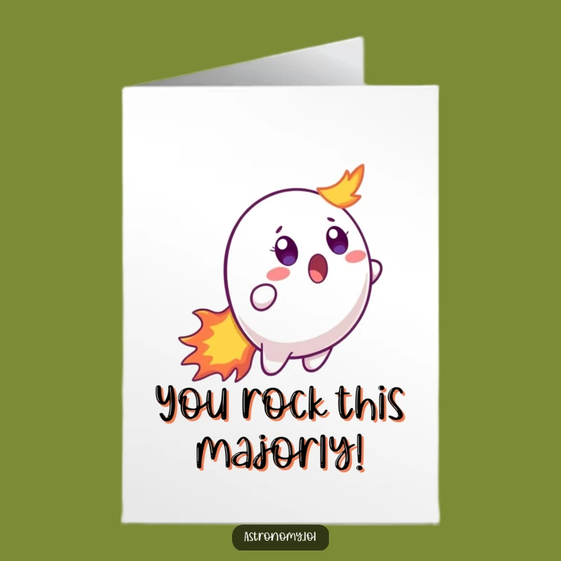 Free Printable Congrats Card: Surprised Comet Star Achieving Goals Easily