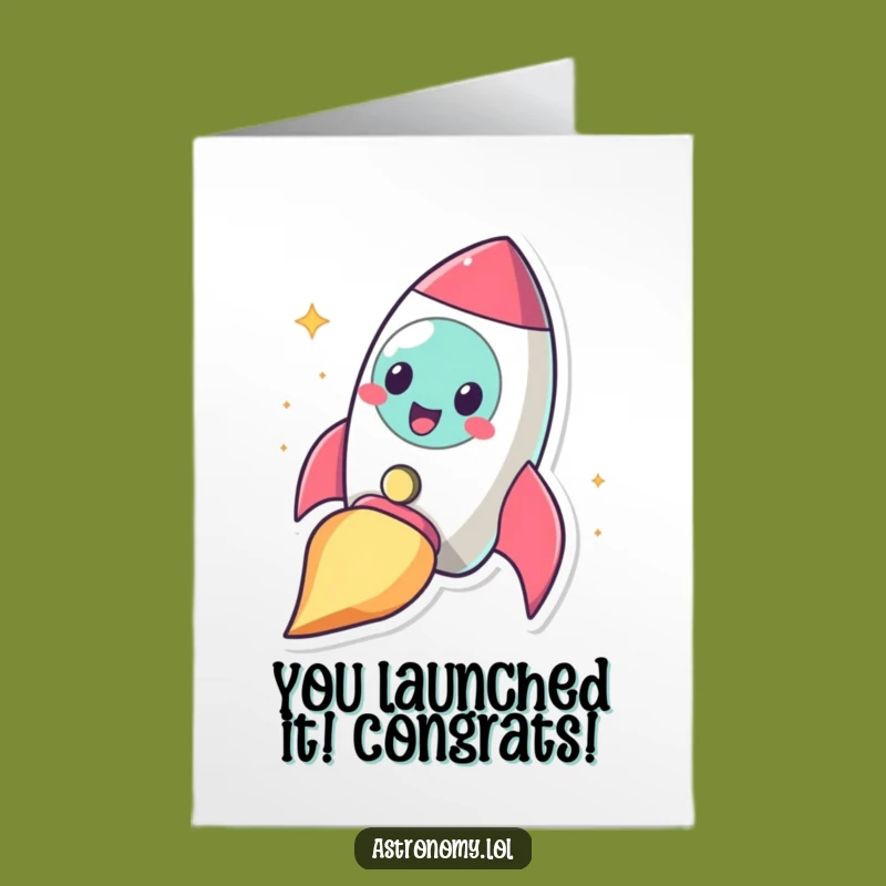 Free Printable Rocketship Congrats Card - Cheerful Blast Off Downloadable!