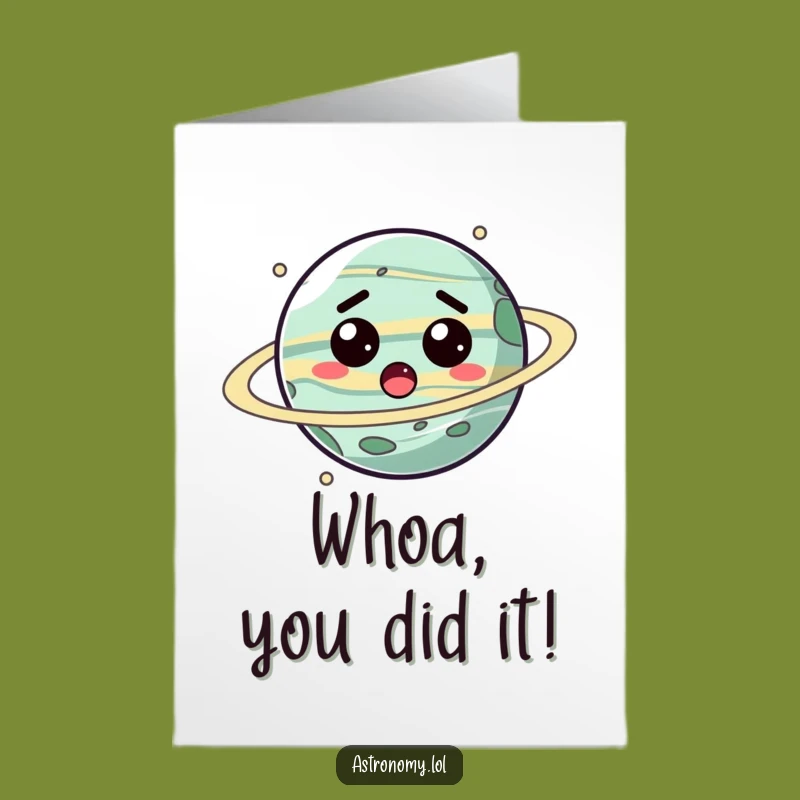 Free Printable Congrats Card: Dizzy Planet, Funny Downloadable Gift for Unexpected Success