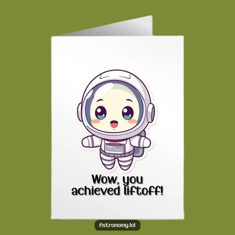 Free Printable Congrats Card: Surprised Astronaut, Amazing News - Downloadable Gift