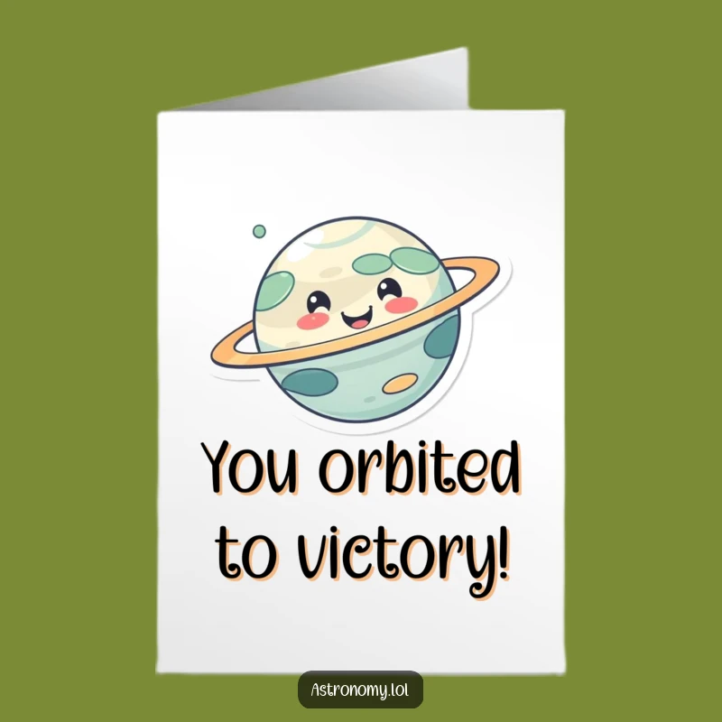 Free Printable Congrats Card: Cute Planet Character, Joyful Celebration - Downloadable Gift