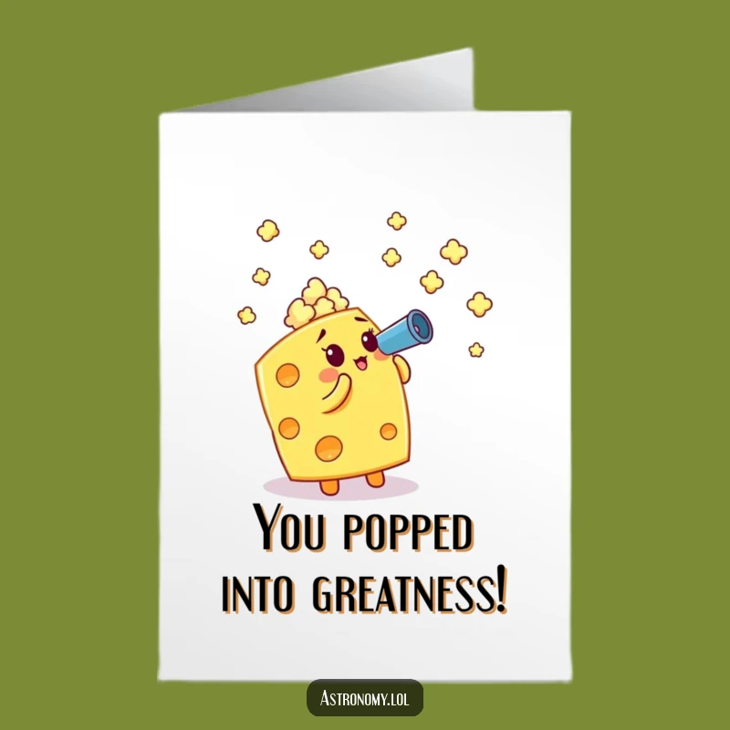 Free Printable Funny Congrats Card: Cheese Cube Telescope - Cheesy Downloadable Gift