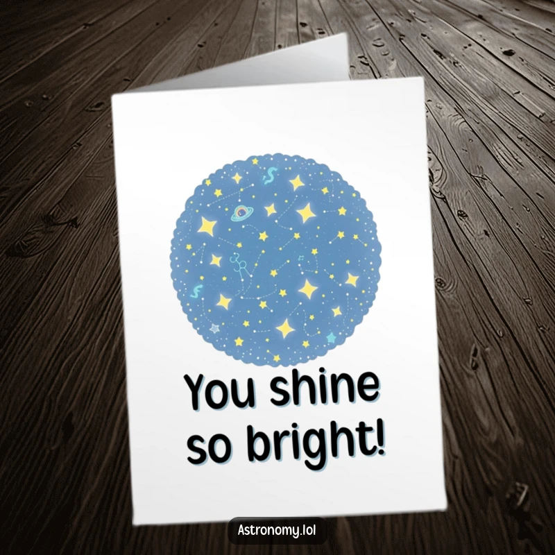 Funny free printable congratulations card depicting a playful constellation cluster twinkling, perfect for celebrating stellar achievements with a starry, humorous touch.