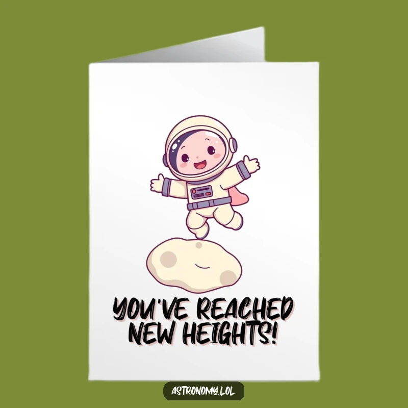 Free Printable Funny Astronaut Card: Moon Bouncing Congratulations Downloadable Gift