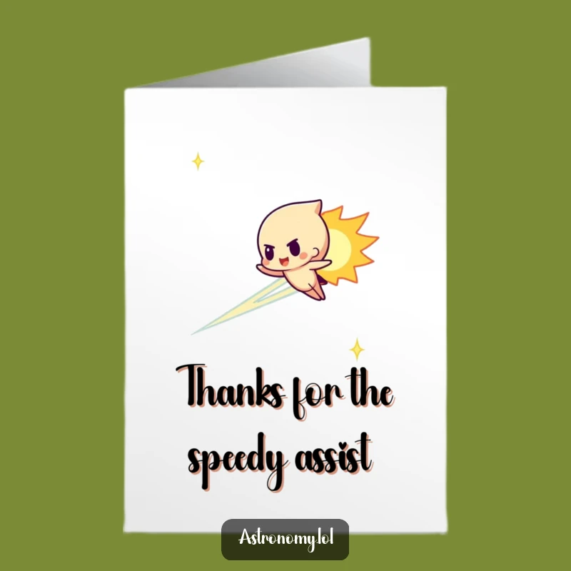 Fast Meteor Thank You Card Free Printable Download: Cosmic Character for Expressing Gratitude Quickly