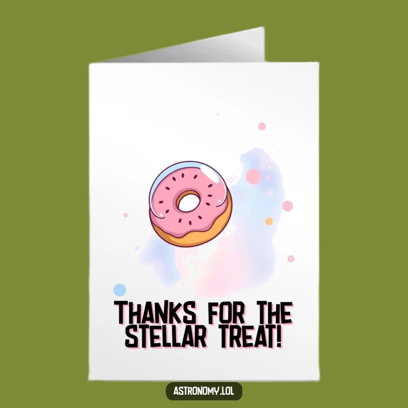 Free Printable Funny Thank You Card: Donut Astronaut Nebula - Sweet Downloadable Gift