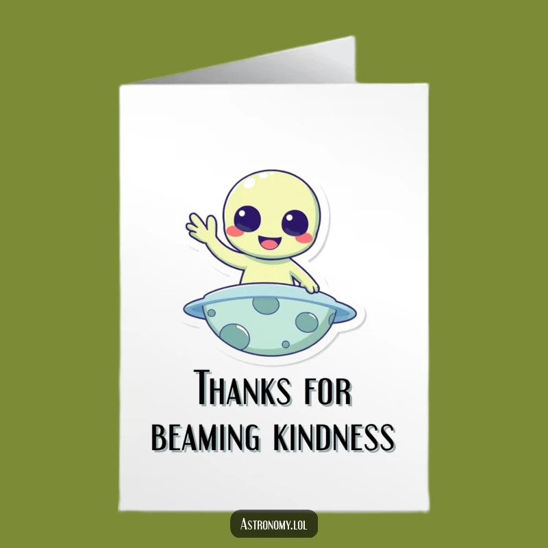 Free Printable Thank You Card: Alien Hello - Friendly Download