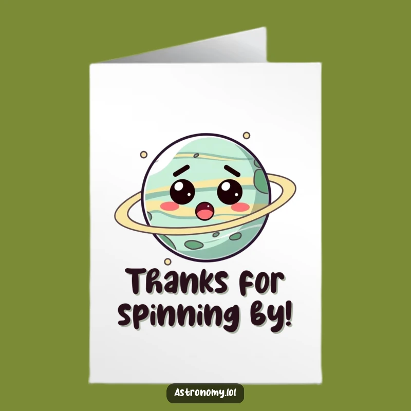 Free Printable Thank You Card: Dizzy Planet, Funny Downloadable Gift for Expressing Surprise Gratitude