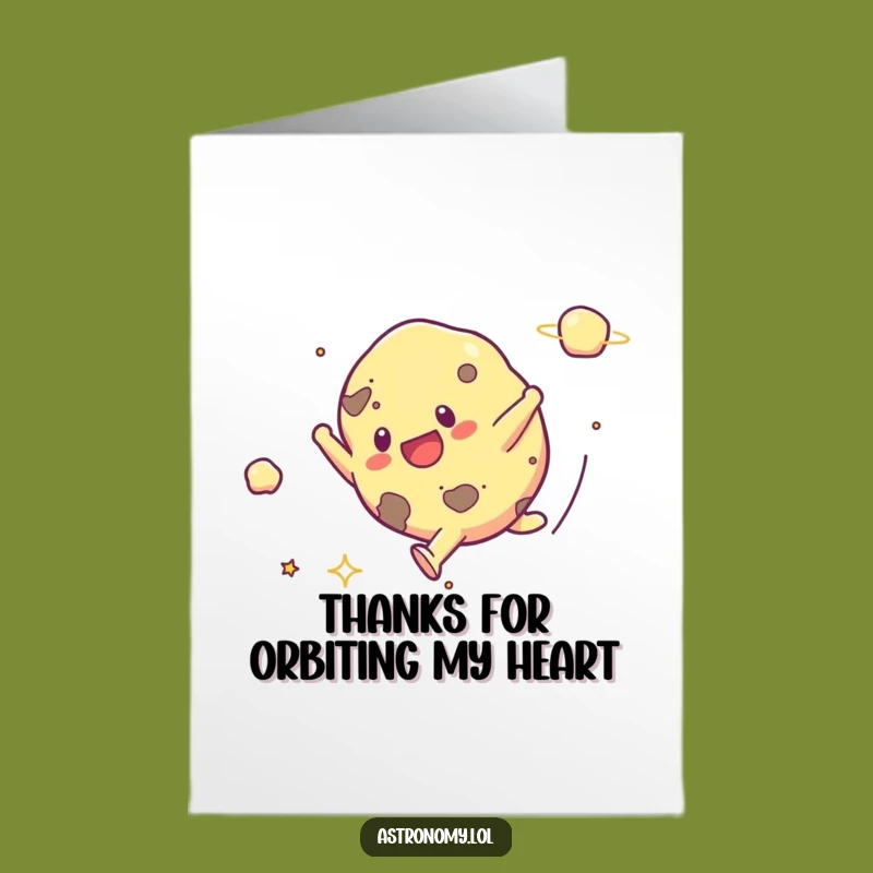 Free Printable Thank You Card: Funny Asteroid Cartwheel Downloadable for Stellar Gratitude