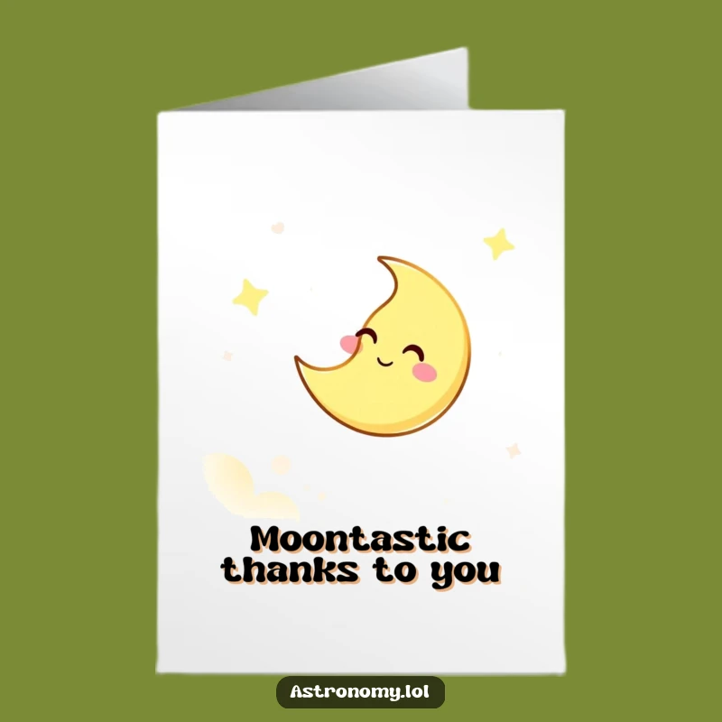 Free Printable Thank You Card: Giggling Moon, Grateful Wink - Downloadable Gift