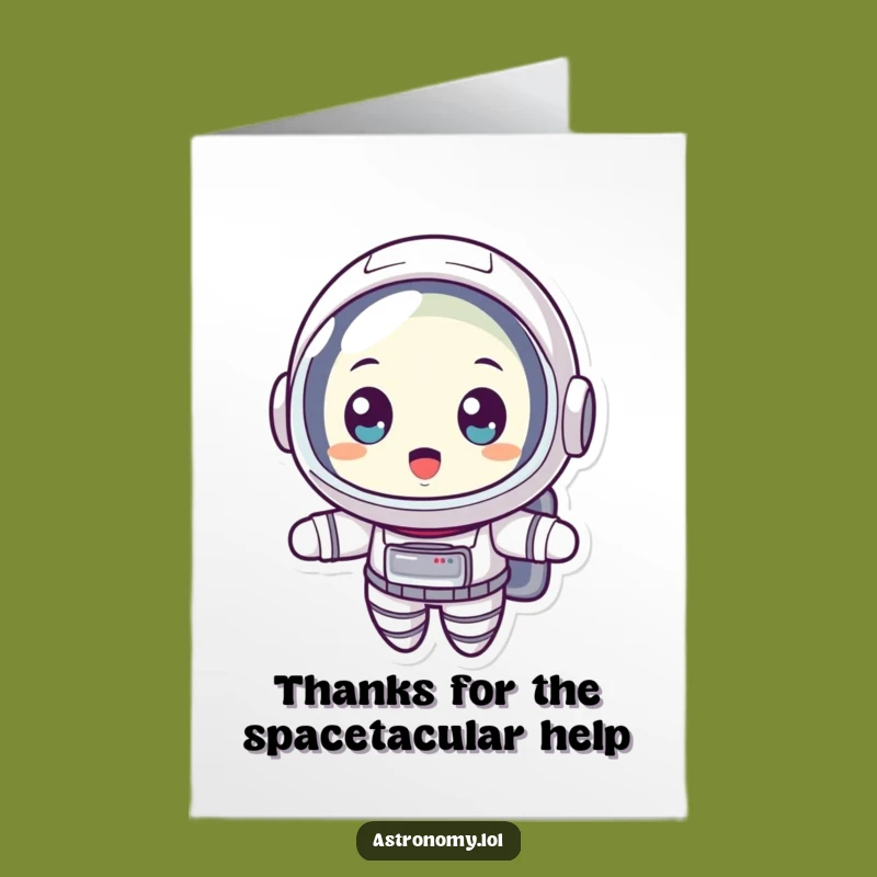 Free Printable Thank You Card: Surprised Astronaut, Grateful Shock - Downloadable Gift