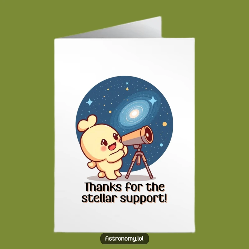 Free Printable Thank You Card: Telescope & Galaxy Humor Funny Downloadable Gift