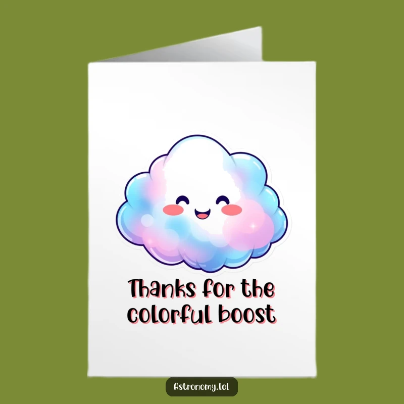 Happy Nebula Thank You Card Free Printable Download: Colorful Cosmic Character to Brighten Thanks