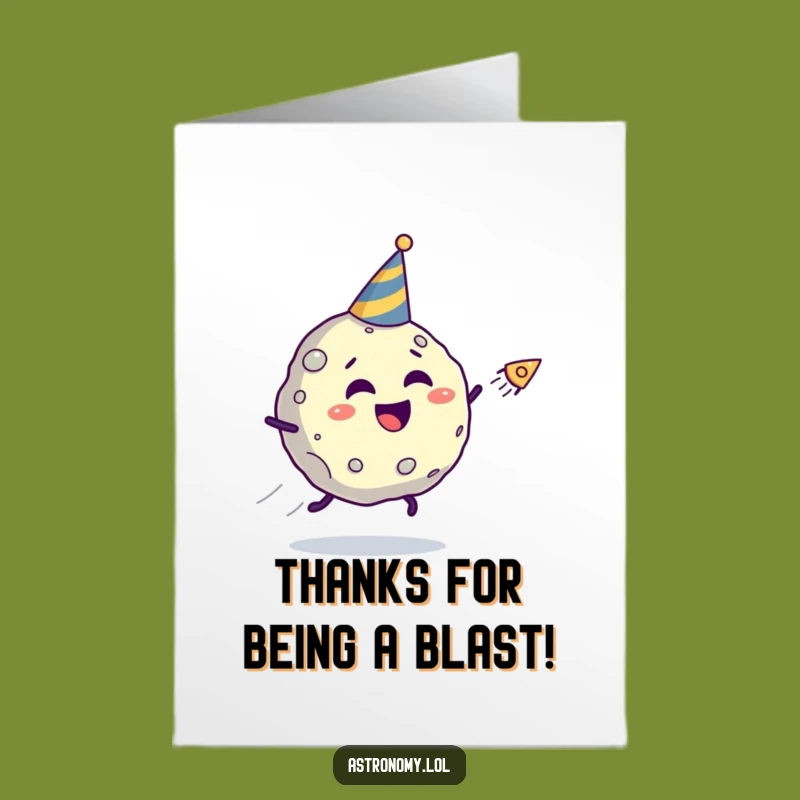 Giggling Asteroid Thank You Card - Free Printable Comet Chase Downloadable