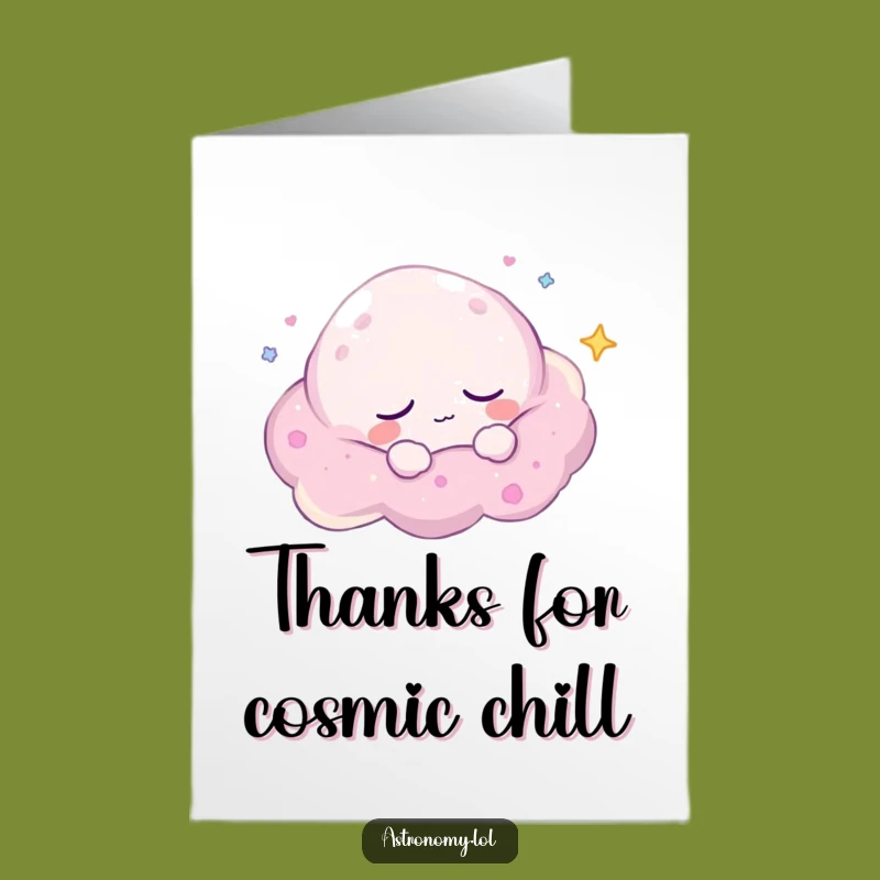 Free Printable Thank You Card: Sleepy Nebula's Gentle Thanks, Funny Downloadable Calm Gift