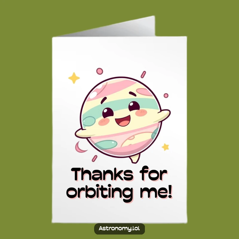 Free Printable Planet Thank You Card: Spinning Thanks Downloadable