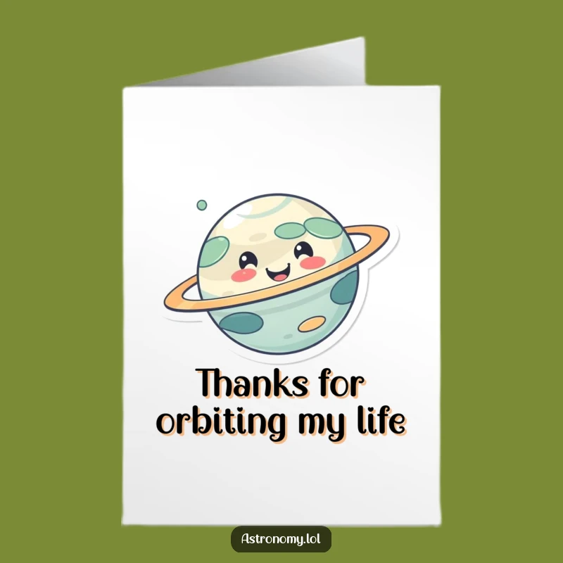Free Printable Thank You Card: Adorable Planet Character, Grateful Vibes - Downloadable Gift
