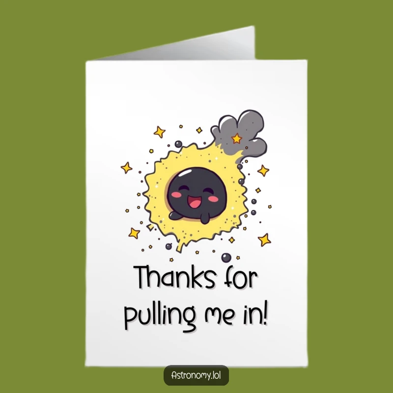 Free Printable Thank You Card: Cheerful Black Hole Funny Downloadable Gift