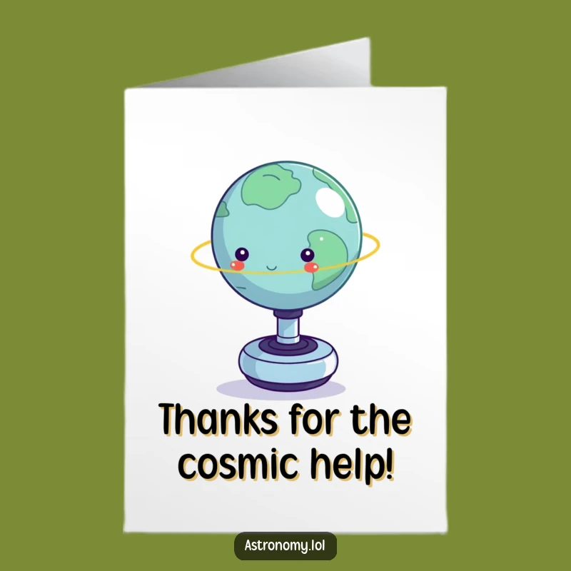 Free Printable Funny Thank You Card: Planet Fidget Toy Balance - Grateful Downloadable Gift