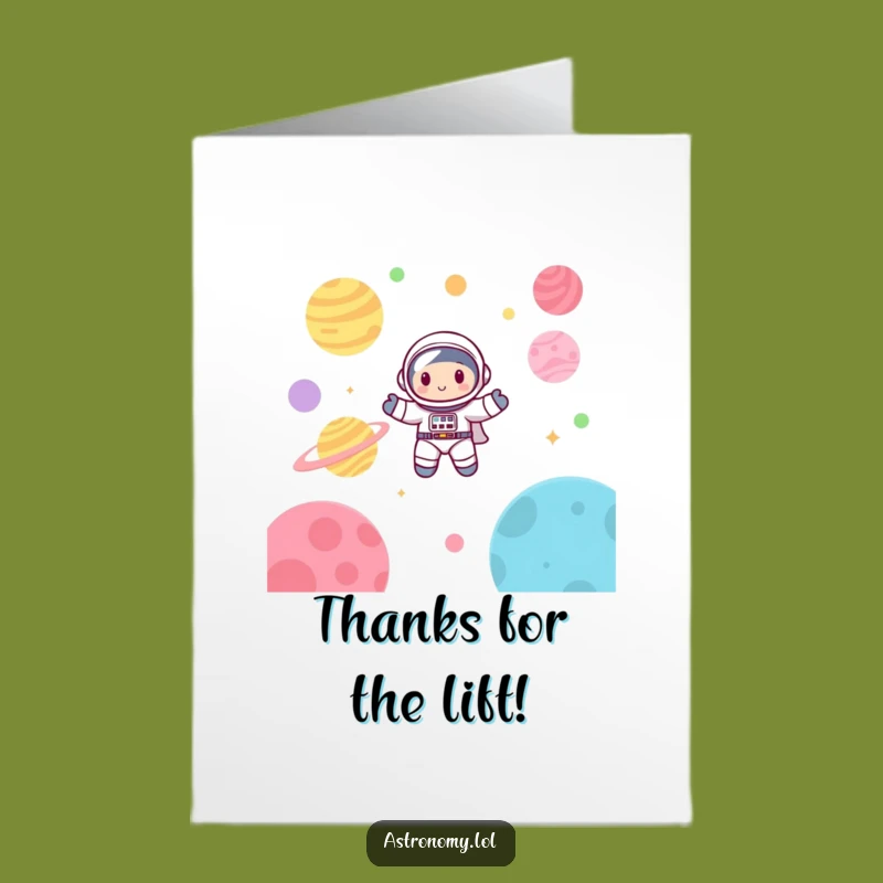 Free Printable Thank You Card: Adorable Astronaut Expressing Gratitude, Downloadable Gift