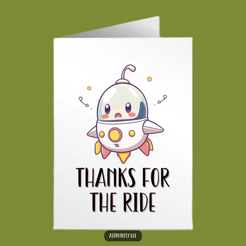 Free Printable Thank You Card: Surprised Spaceship - Funny Gift You Can Print
