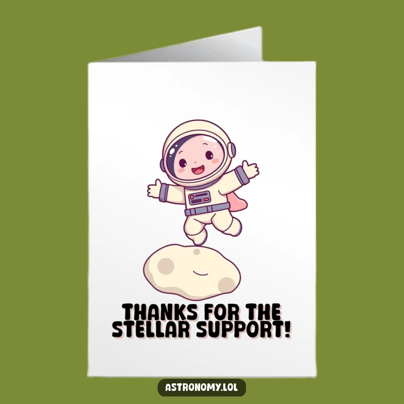 Free Printable Funny Astronaut Thank You Card: Moon Bounce Thanks Downloadable