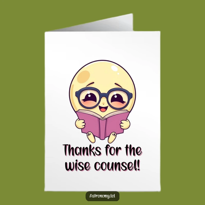Free Printable Funny Thank You Card: Moon Reader Spectacles - Wise Downloadable Gift