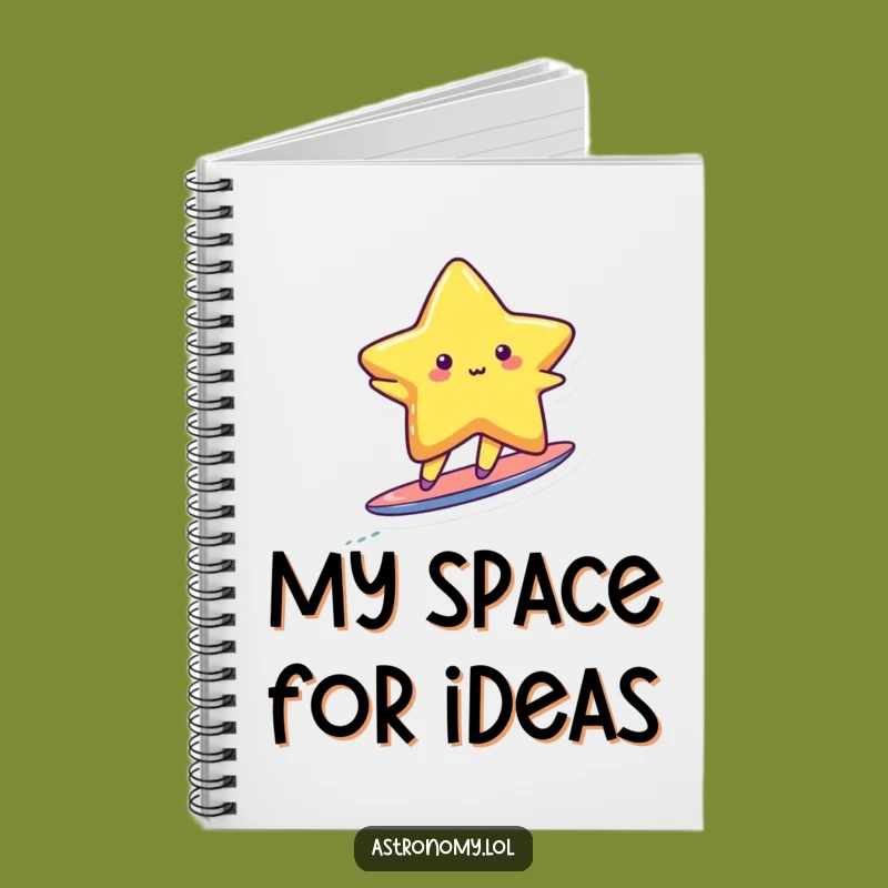 Funny Cute Star Surfing Comet Tail Notebook - Jot Down Laughs!
