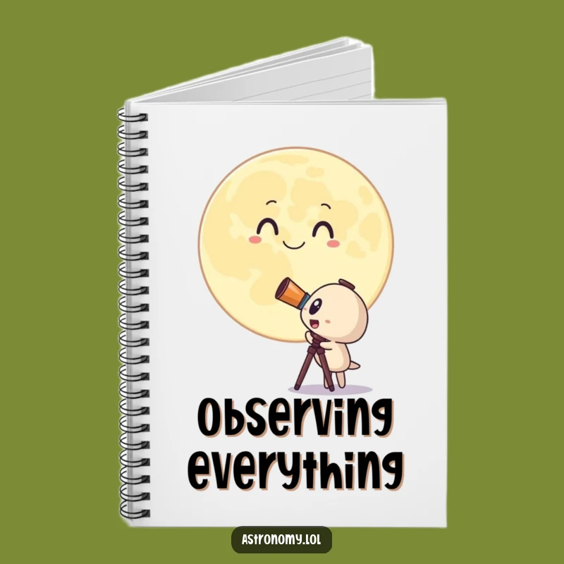 Funny Telescope Notebook: Jot Down Discoveries with Surprised Character, Great Gift