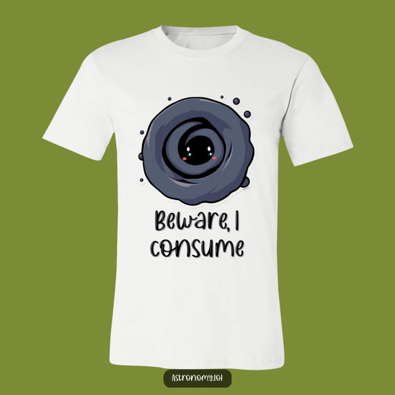 Funny Black Hole T-Shirt: Curious Vortex Character, Cool Graphic Tee Gift