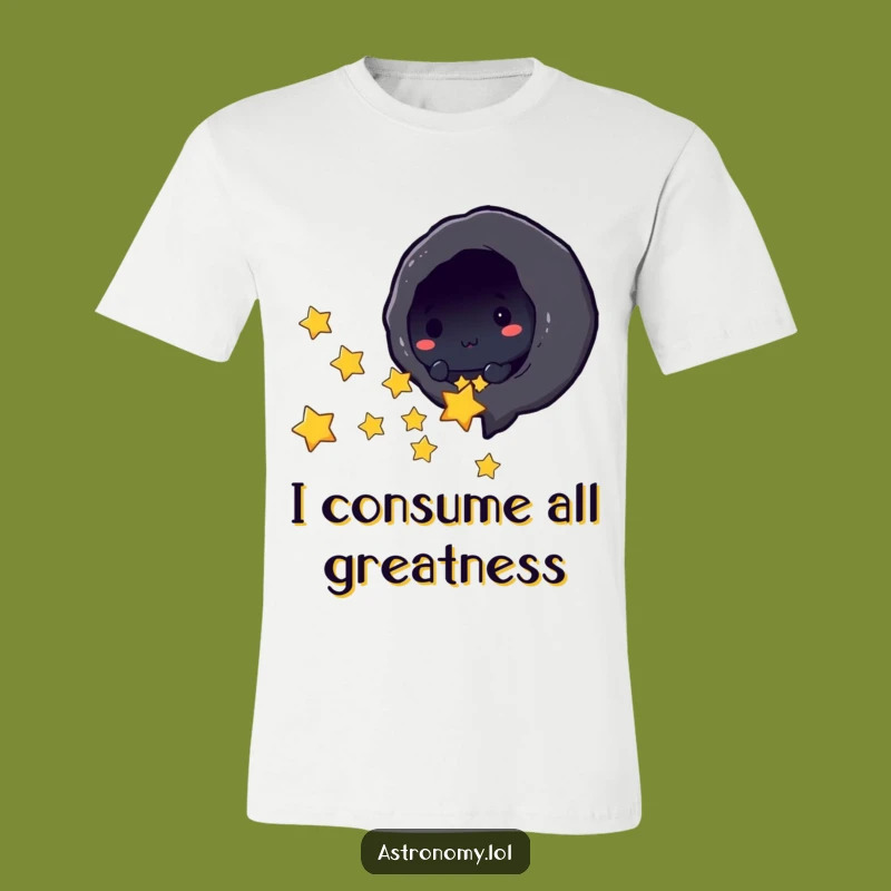Funny Black Hole Sucking Stars T-Shirt - Comedic Space Apparel for Him or Her