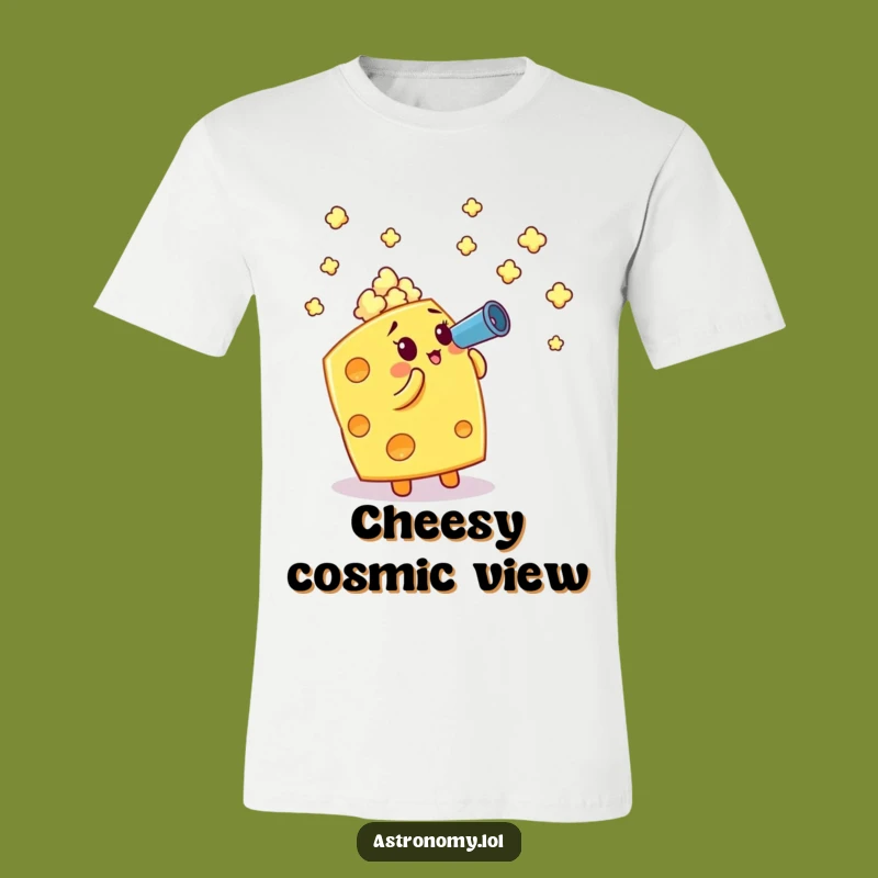 Funny Cheese Telescope T-Shirt: Hilarious Snack Nebula Tee, Perfect Gift