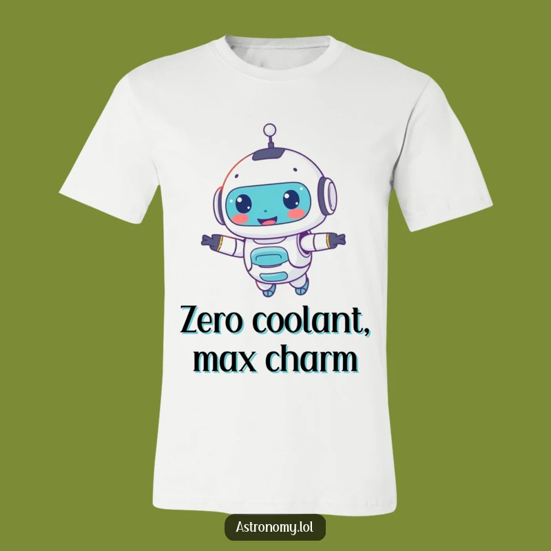 Funny Floating Robot Companion T-Shirt: Wear Your Smiling AI Buddy, Ideal Funny Gift