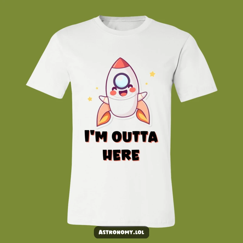 Funny Rocket T-Shirt: Playful Blasting Off Rocket Character Tee, Funny Gift