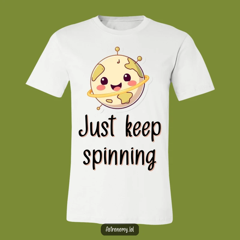 Funny Happy Planet T-Shirt - Cheerful Spinning Earth Apparel
