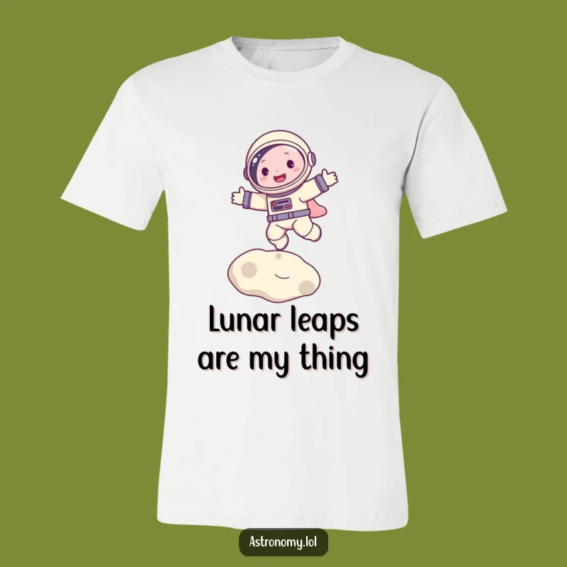 Funny Astronaut Joyfully Bouncing on Moon T-Shirt Great Gift Idea