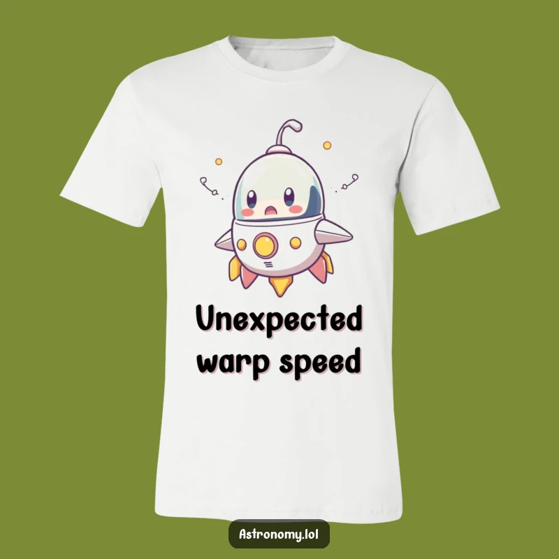 Funny Spaceship T-Shirt: Comical Surprise & Smoke Trails Tee