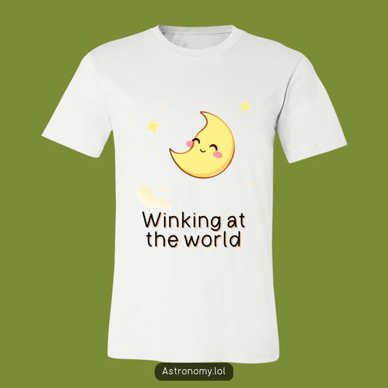 Funny Moon T-Shirt, Giggling Sky Character, Comical Nighttime Apparel!