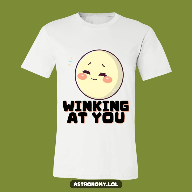 Funny Winking Moon T-Shirt: Playful Celestial Tee Gift