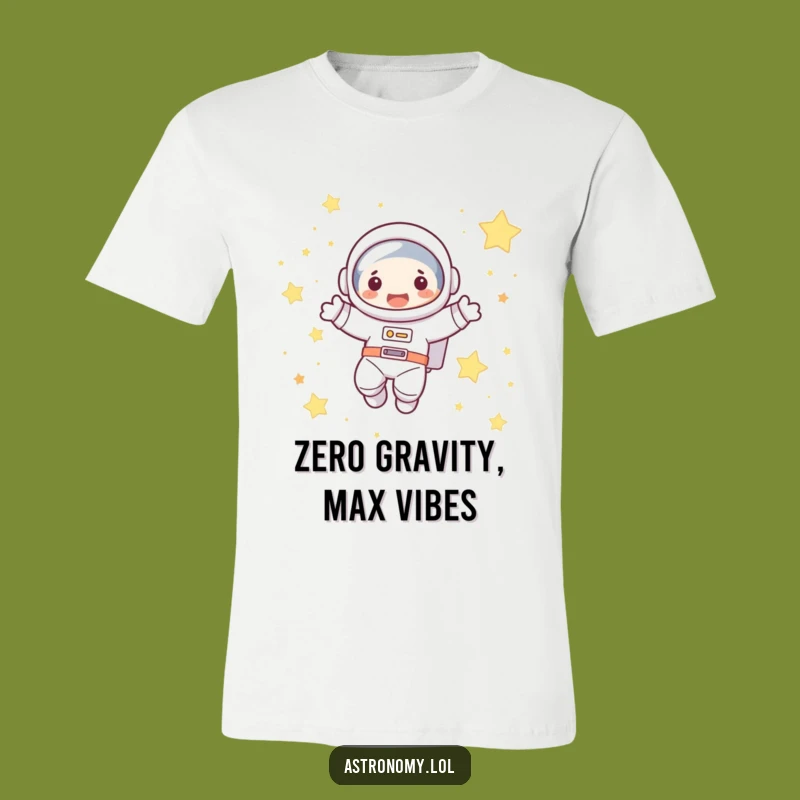 Funny Astronaut T-Shirt: Cute Character Floating in Stars Tee Gift