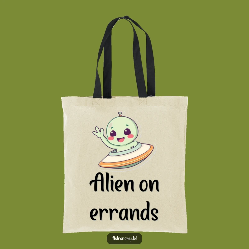 Funny Alien Tote Bag: Waving Extraterrestrial Carrier, Perfect Gift