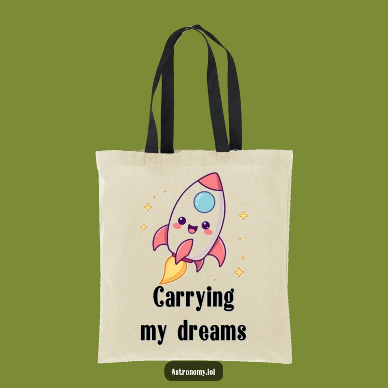 Funny Rocket Ship Tote Bag: Blasting Off Carryall, Perfect Gift