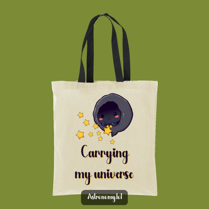 Funny Black Hole Sucking Stars Tote Bag - Stylish and Humorous Cosmic Carry-All