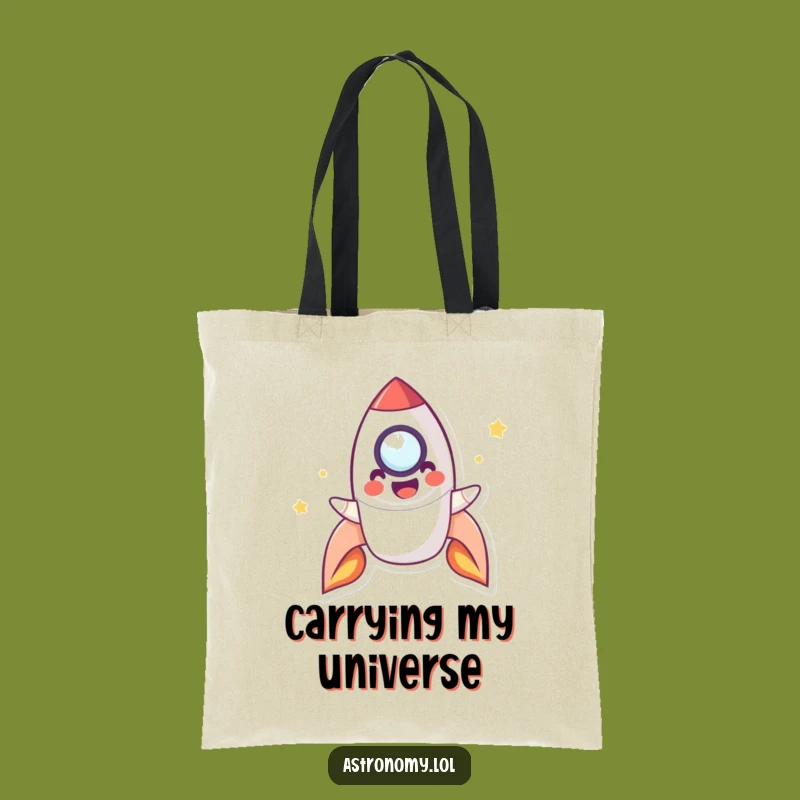 Funny Rocket Tote Bag: Blasting Off Rocket Character Carry-All, Awesome Funny Gift